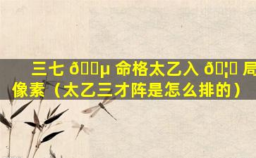 三七 🌵 命格太乙入 🦅 局像素（太乙三才阵是怎么排的）